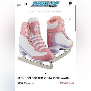 Jackson Softec Pink and White Youth Skates